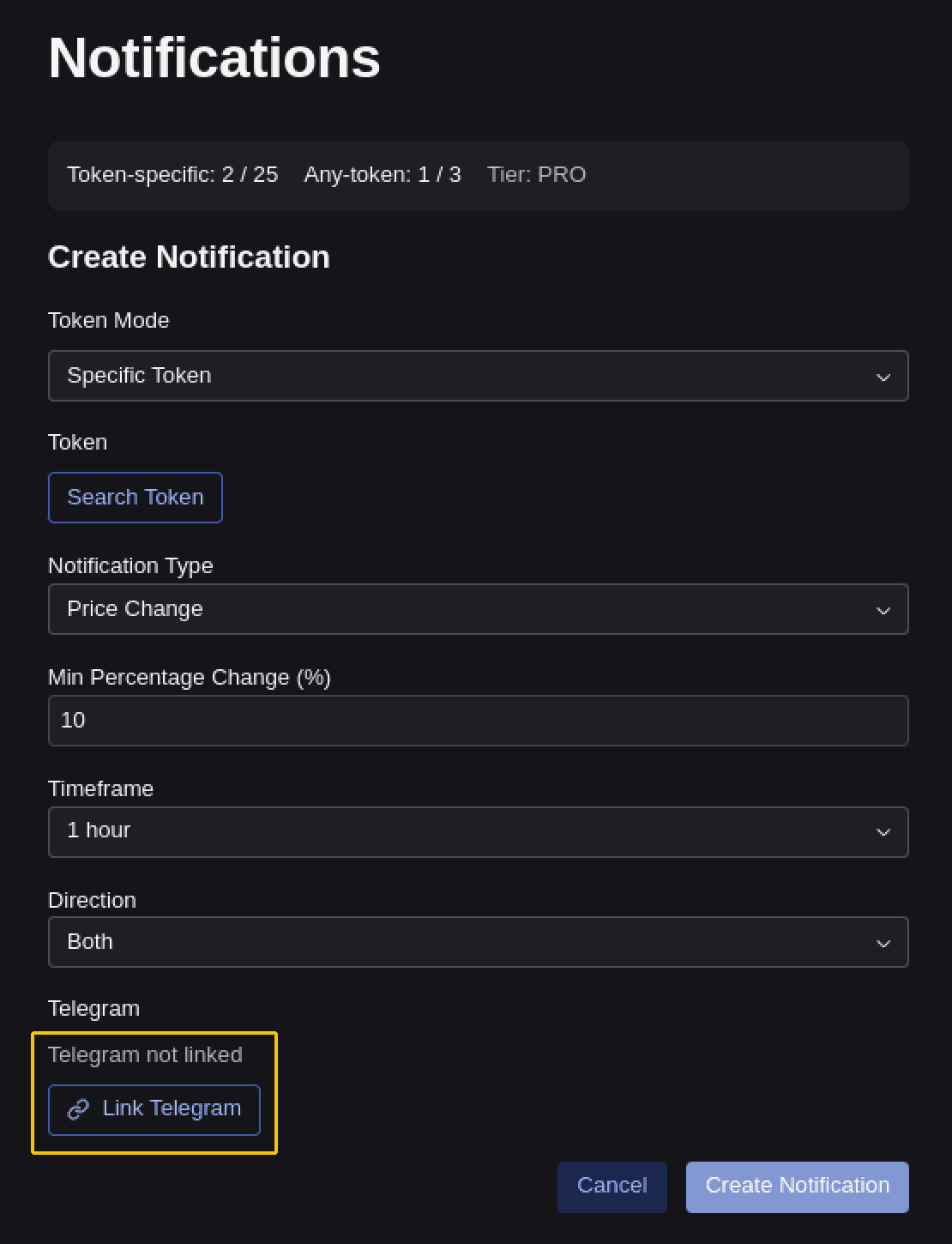 Link Telegram screenshot